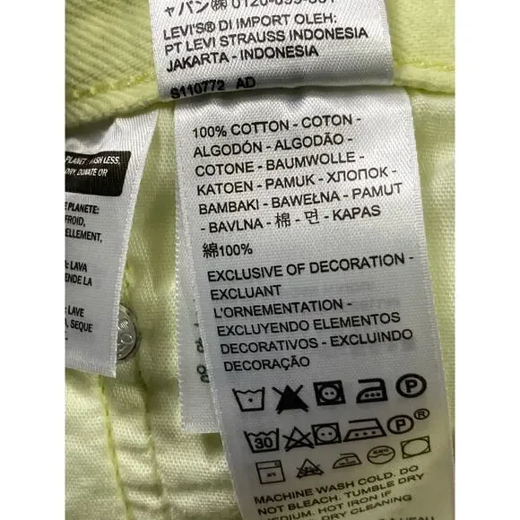 Levi's Light Yellow Jean Shorts - Picture 10 of 11